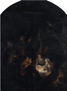 Sharing the Light with Others, Fellowship of Friends, Rembrandt, Robert Earl Burton, Adoration of the Shepherds